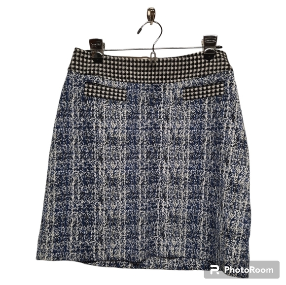 Cabi Women's Reina 21 Club Tweed Skirt 5320 Blue Black 5320 Size 6 - Picture 1 of 7